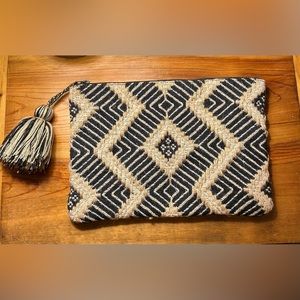 Woven Boho Beachy Tassel Clutch Purse/Cosmetic Bag